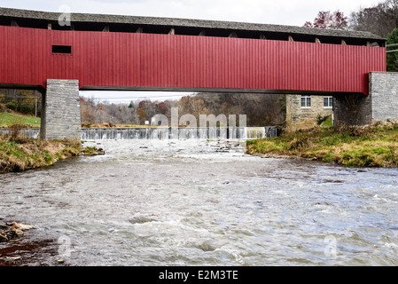 Pineta ponte coperto, Octoraro Creek, Pennsylvania Foto Stock