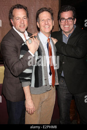 Apertura notturna afterparty per ''tutti i rabbia" tenutosi presso la West Bank Cafe: David Constabile,Martin Moran,Brian d'Arcy James dove: New York City, Stati Uniti quando: 30 Gen 2013 Foto Stock