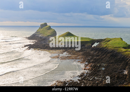 Vista dalla prima delle due isole che formano il worm alla testa. il Ponte del Diavolo che li unisce può chiaramente essere visto. Foto Stock