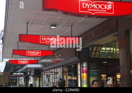 Libraio Dymocks store su George Street nel centro di Sydney, NSW, Australia Foto Stock