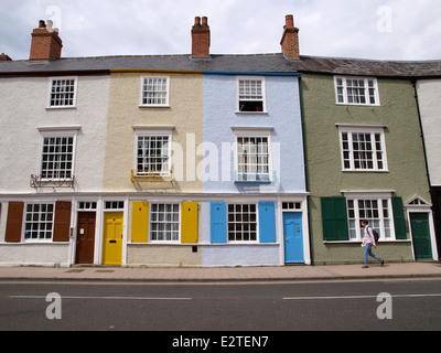 Fila di case colorate, Oxford, Regno Unito Foto Stock