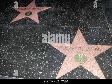 Il compianto Richard Burton è onorato con un Hollywood stella sulla Hollywood Walk of Fame dotate: atmosfera dove: Los Angeles, California, Stati Uniti quando: 01 Mar 2013 Foto Stock