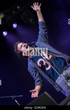 Milano Italia. Xx Giugno 2014. La American grunge rock band Pearl Jam esegue allo Stadio San Siro durante il "Fulmine Tour' Credito: Rodolfo Sassano/Alamy Live News Foto Stock