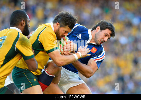 Sydney, Australia. Il 21 giugno, 2014. Castrol Edge Francia Tour. Australia contro la Francia. Francesca Lamerat Remi in azione durante la terza prova di rugby. Il Wallaby ha battuto la Francia 39-13. Credito: Azione Sport Plus/Alamy Live News Foto Stock