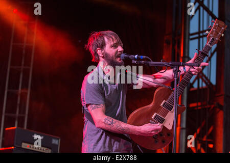 Dover, Delaware, Stati Uniti d'America. Xx Giugno, 2014. BEN BRIDWELL della banda di cavalli si esibisce dal vivo al 2014 Firefly Music Festival di Dover, Delaware Credit: Daniel DeSlover/ZUMAPRESS.com/Alamy Live News Foto Stock