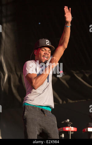 Dover, Delaware, Stati Uniti d'America. Xx Giugno, 2014. Possibilità il rapper si esibisce dal vivo al 2014 Firefly Music Festival di Dover, Delaware Credit: Daniel DeSlover/ZUMAPRESS.com/Alamy Live News Foto Stock