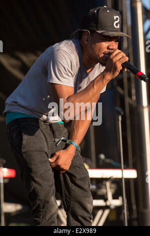 Dover, Delaware, Stati Uniti d'America. Xx Giugno, 2014. Possibilità il rapper si esibisce dal vivo al 2014 Firefly Music Festival di Dover, Delaware Credit: Daniel DeSlover/ZUMAPRESS.com/Alamy Live News Foto Stock