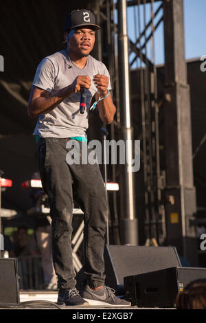 Dover, Delaware, Stati Uniti d'America. Xx Giugno, 2014. Possibilità il rapper si esibisce dal vivo al 2014 Firefly Music Festival di Dover, Delaware Credit: Daniel DeSlover/ZUMAPRESS.com/Alamy Live News Foto Stock