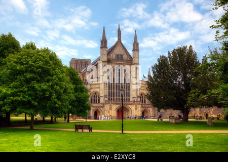 La Cattedrale di Winchester, Winchester, Hampshire, Inghilterra, Regno Unito Foto Stock
