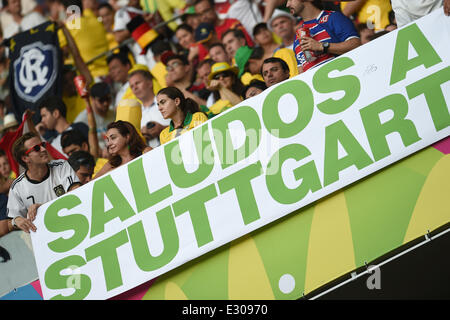 Fortaleza Brasile. Il 21 giugno, 2014. I sostenitori della Germania sono visti durante la Coppa del Mondo FIFA 2014 Gruppo G turno preliminare match tra Germania e Ghana al Estadio Castelao Stadium di Fortaleza, Brasile, 21 giugno 2014. Foto: Andreas Gebert/dpa/Alamy Live News Foto Stock