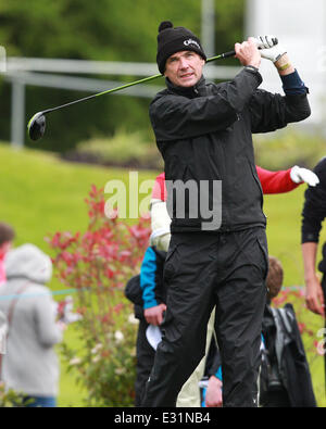 Celebrità competere nella tazza di Celebrity Golf Tournament come parte del Golf Live al Celtic Manor hotel e campo da golf con: Alan Hansen dove: Newport, Wales quando: 11 Maggio 2013 Foto Stock