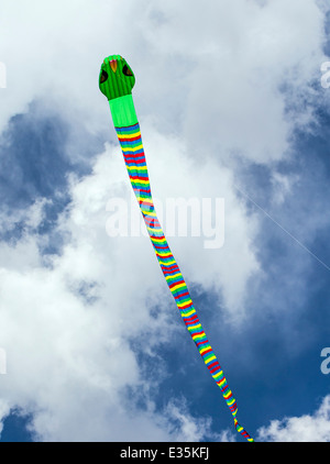 Serpente a forma di serpente kite contro un cielo di Colorado Foto Stock