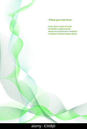 Il verde e il blu delle onde astratte su sfondo bianco Foto Stock