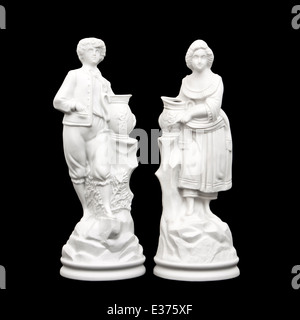 Coppia di Portmeirion ceramiche figure dalla loro Parian ware collection Foto Stock