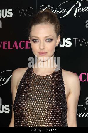 Los Angeles Premiere di 'Lovelace" presso il teatro egiziano in Hollywood - tappeto rosso con: Amanda Seyfried dove: Los Angeles, California, Stati Uniti quando: 05 Ago 2013 Foto Stock