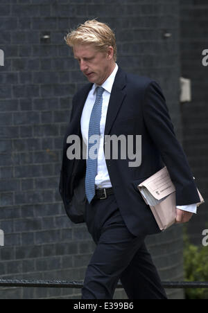 Consigliere politico del Jo Johnson arriva al 10 di Downing Street per un incontro con il Primo Ministro David Cameron con: Politico Foto Stock