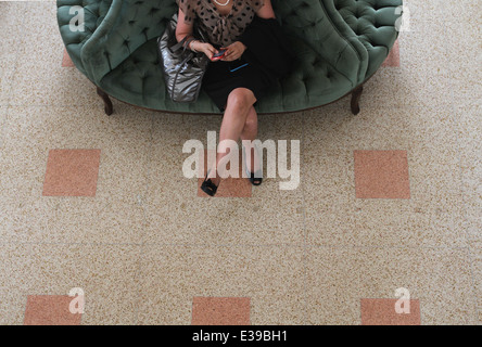 Marriott Hotel Winter Haven hotel lobby nel sud eclettico quartiere spiaggia di Miami Beach luccica con vita notturna Foto Stock