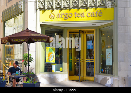 Argo Tea Cafe, su Michigan Avenue, Chicago, Illinois, Stati Uniti d'America Foto Stock