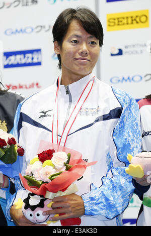 Tatsumi International Piscina, Tokyo, Giappone. Il 21 giugno, 2014. Noriko Inada, 21 giugno 2014 - Nuoto : Japan Open 2014, Donne 50m dorso Premiazione al Tatsumi International Piscina, Tokyo, Giappone. © Yusuke Nakanishi AFLO/sport/Alamy Live News Foto Stock