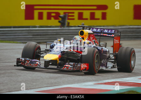 Spielberg, Austria. Il 22 giugno, 2014. Tedesco di Formula Uno pilota Sebastian Vettel della Red Bull durante il 2014 FORMULA ONE Grand Prix dell'Austria al Red Bull Ring race track in Spielberg, Austria, 22 giugno 2014. Foto: David Ebener/dpa/Alamy Live News Foto Stock