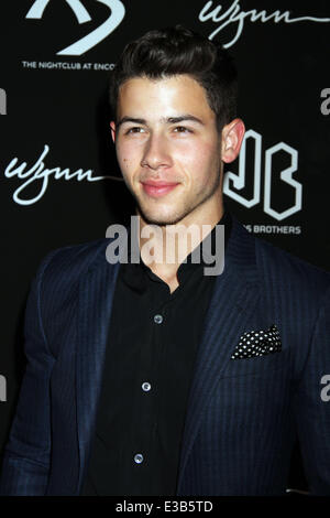 NICK JONAS festeggia il suo ventunesimo compleanno in XS Nightclub all'interno Wynn Las Vegas a Las Vegas NV a 9-15-13 con: Nick Jonas Foto Stock