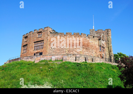 Vista del castello normanno, il Tamworth, Staffordshire, Regno Unito, Europa occidentale. Foto Stock