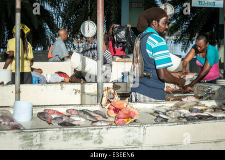 St. Johns pubblico Mercato del Pesce, St. John's, Antigua Foto Stock