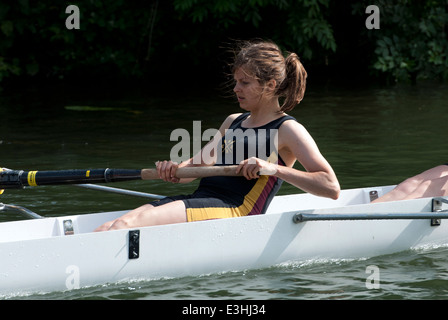 Cambridge può dossi, Selwyn College Cari otto vogatore. Foto Stock