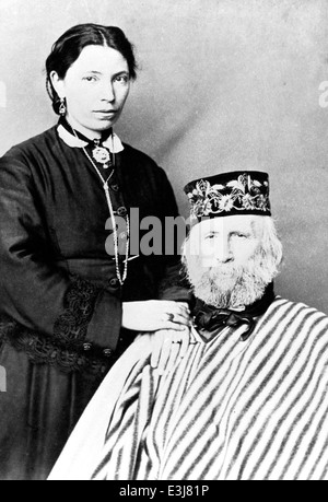 Giuseppe Garibaldi e la sua ultima moglie Francesca Armosino Foto Stock