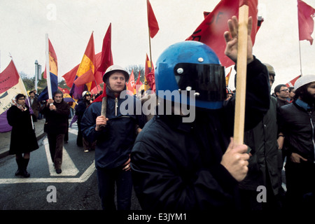 Militanti antiFranco durante una dimostrazione,Spagna,70's Foto Stock