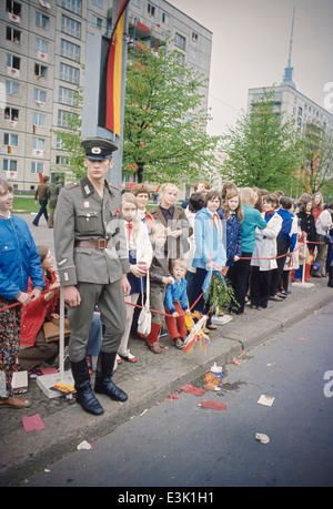 Giorno di maggio dimostrazione,a Berlino est,ddr,70s Foto Stock