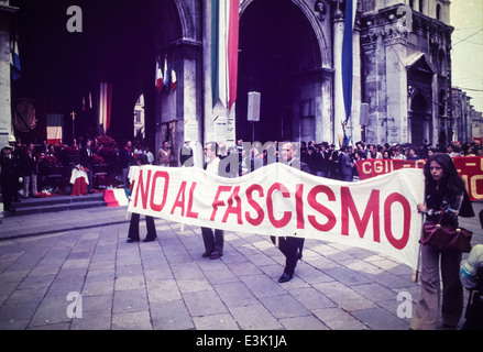 Anti-dimostrazione fascista,Milano,70's Foto Stock