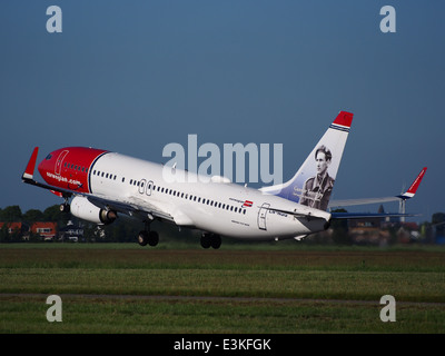 LN-NGG Norwegian Air Shuttle Boeing 737-8JP(WL) decollo da Schiphol (AMS - EHAM), Paesi Bassi, 11giugno2014, PIC-4 Foto Stock