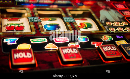 Frutta o Slot Machine, Close-up di pulsanti. Foto Stock