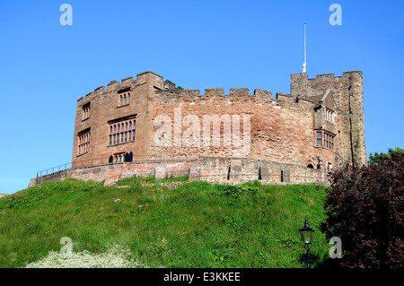 Vista del castello normanno, il Tamworth, Staffordshire, Regno Unito, Europa occidentale. Foto Stock