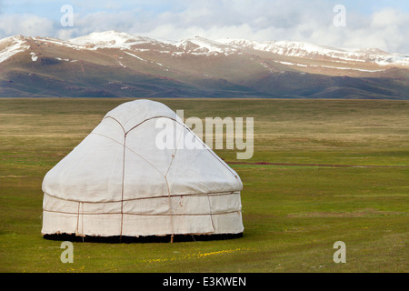 Vista del national asian yurt in montagna Foto Stock