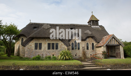 Chiesa di paglia St Agnes Baia di acqua dolce Isola di Wight Foto Stock