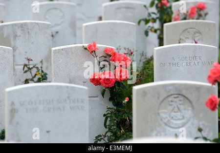 Tyne Cot WWI Cimitero ( 3587 sepolture), e Memorial (34949 nomi del mancante) a Passchendaele,vicino a Ypres,lebbroso,Belgio. Foto Stock