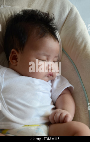 Primo piano della Chinese Baby girl sleeping Foto Stock