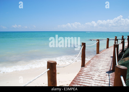 Il Boardwalk in Messico lungo il Golfo del Messico. Foto Stock