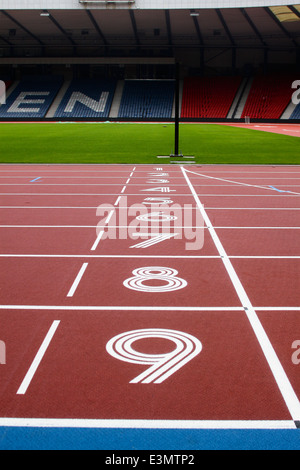 Mondo via di corsa superficie Hampden Park Glasgow Commonwealth Games 2014 Foto Stock