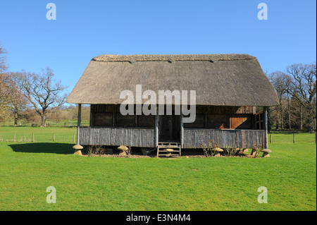 Il Cricket Pavilion al Stanway, un tradizionale villaggio inglese nel cuore di Cotswolds, Gloucestershire, England Regno Unito Foto Stock