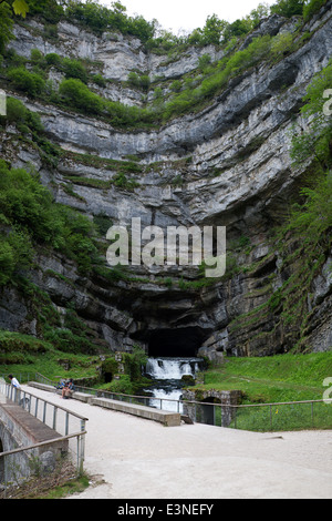 Molla del fiume francese La Loue, Pontarlier, Franche Comté, Doubs, Francia Foto Stock