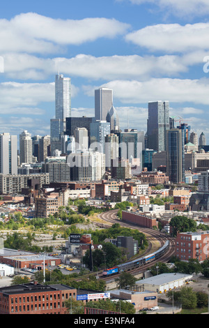 Skyline della città di Chicago, Illinois, Stati Uniti d'America Foto Stock