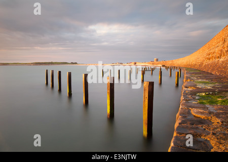 Vazon baia mare posti di difesa a Guernsey Foto Stock