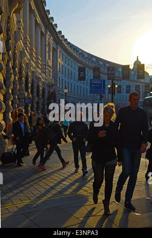 Tramonto a Regent Street London Foto Stock