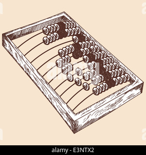 Abacus legno sketch. EPS 10 illustrazione vettoriale senza la trasparenza. Foto Stock