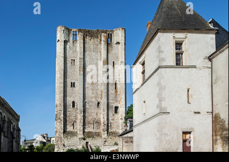 Dungeon del medievale castello Château de Beaugency, uno dei castelli della Valle della Loira, Loiret, Francia Foto Stock