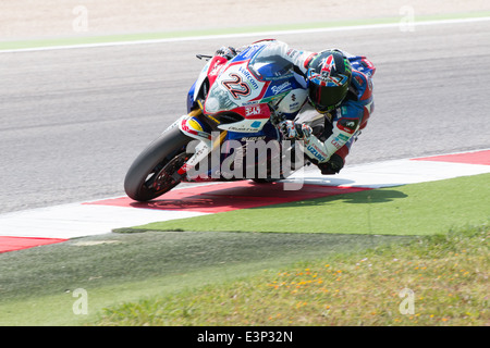 Suzuki GSX-R1000 di Voltcom Crescent Suzuki TEAM , guidato da LOWES Alex in azione durante la Superbike prove libere 4a Sessione Foto Stock