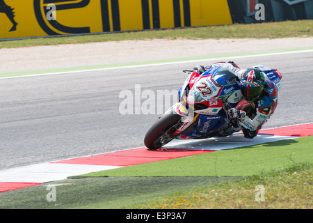 Suzuki GSX-R1000 di Voltcom Crescent Suzuki TEAM , guidato da LOWES Alex in azione durante la Superbike prove libere 4a Sessione Foto Stock